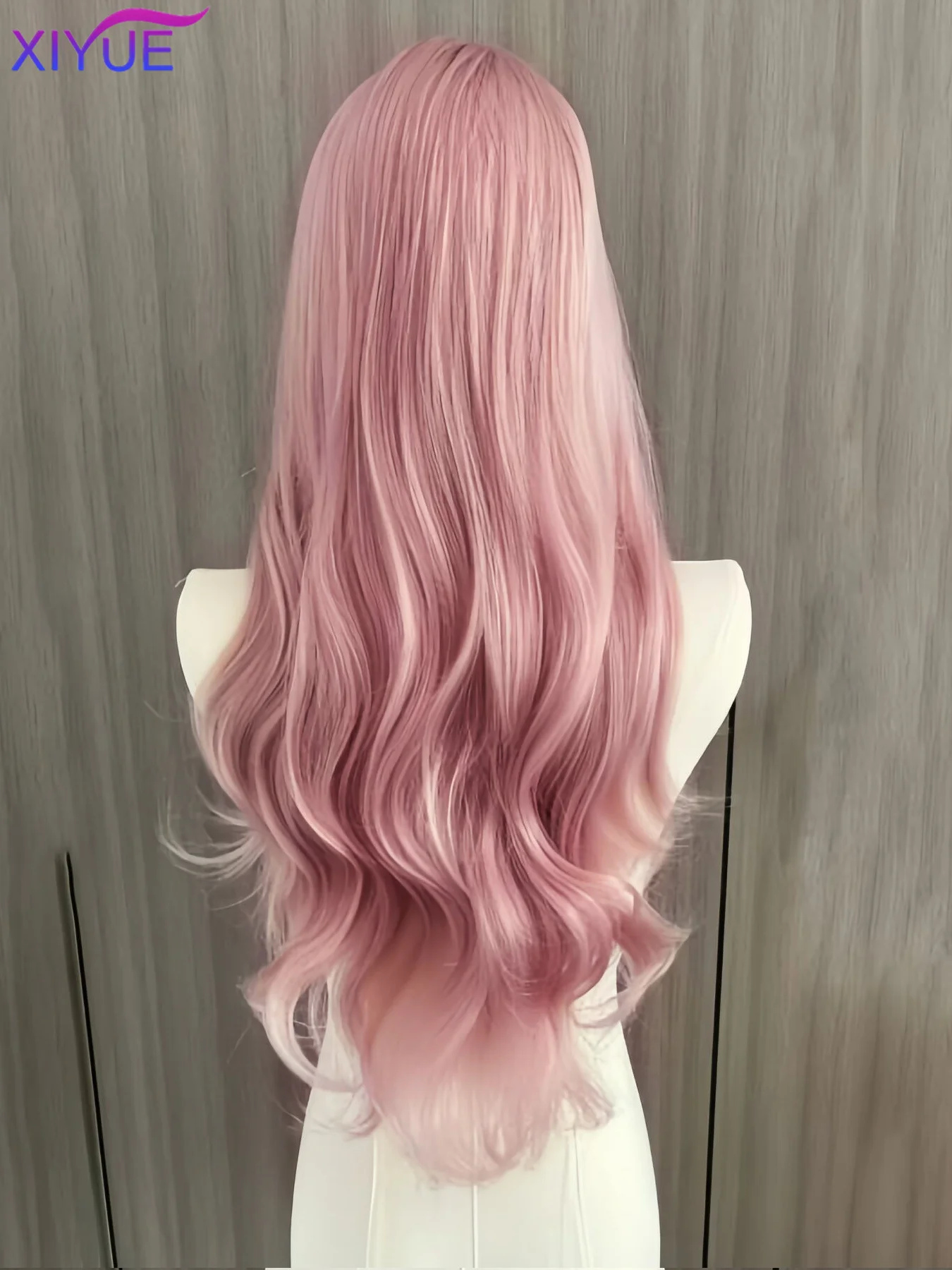 Pastel Violet lace Wig for Women Long Wavy Cosplay Wigs Natural Soft Sweet Synthetic Wig for Daily Use School Life Lolita Wig