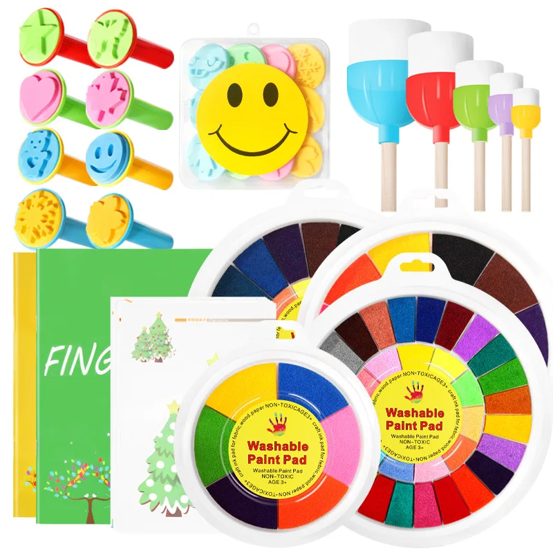 Ink Pads For Kids Washable Waterproof Craft Ink Pad Washable 12/24 Colors  Ink Stamp Pads