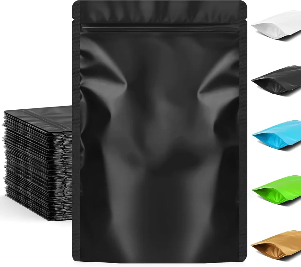 Stand Up Mylar Resealable Food Storage Bags 50 Pack