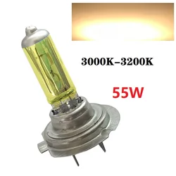 2 - Pack 6000K Ultra - Bright White Halogen Headlight Bulbs - 12V Car Replacement Lamps - H7 (55W yellow)