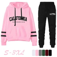 California Womens Survêtement Casual Stripe Polyvalent Sweat à capuche ou pantalon ou costume Simplicité Offres spéciales Tenues de rue S-3XL 1