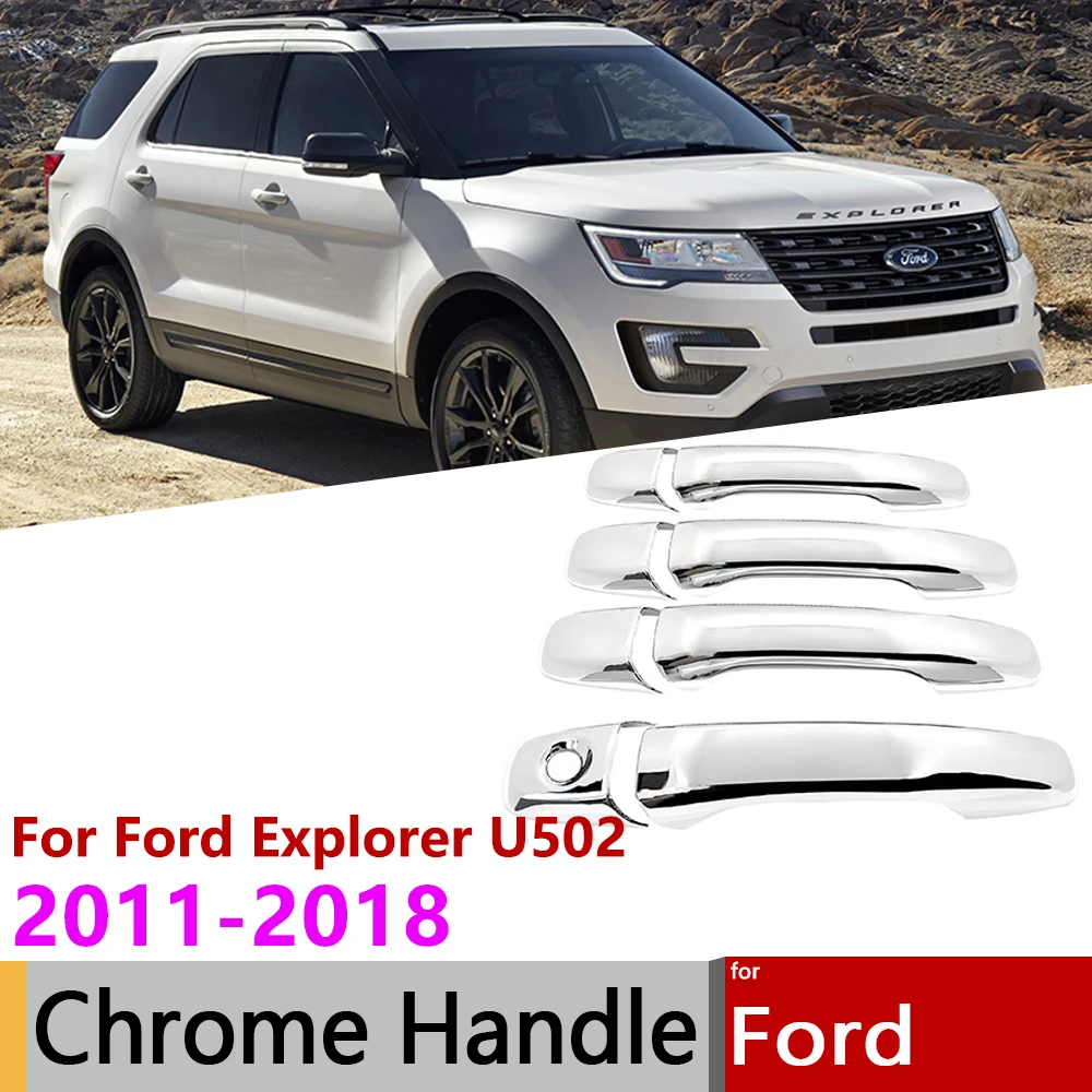 

Для Ford Explorer Classic U502 2011 ~ 2018 хром набор крышек для смарт-ручки двери защитные наклейки для отделки внешние автомобильные аксессуары
