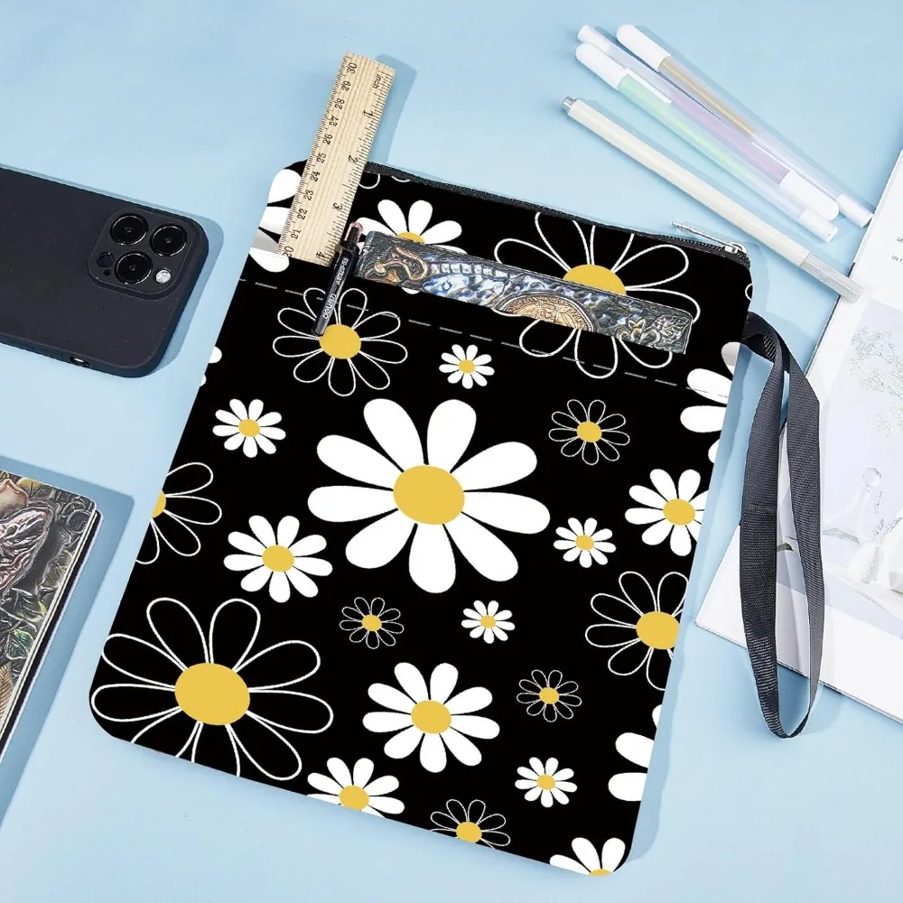 Book Protector Flower Book Covers Daisy Black Vintage Sleeve for Paperbacks