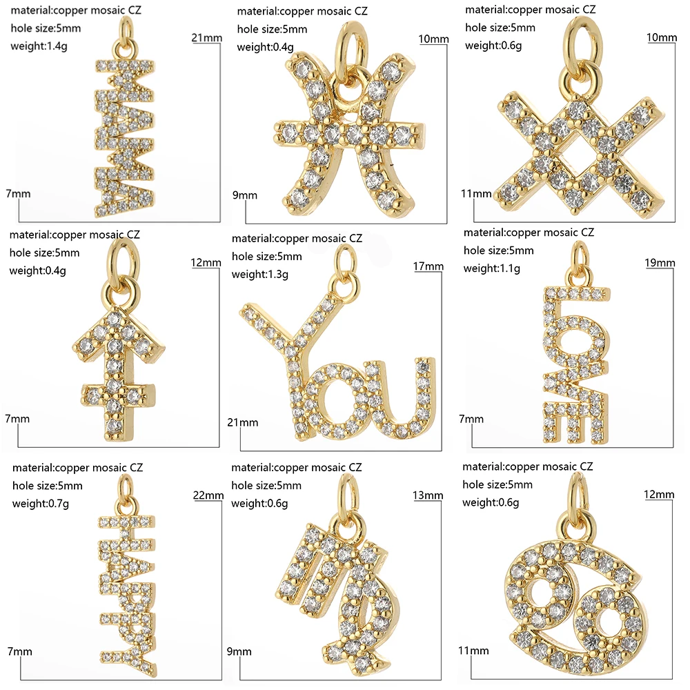 26 Letters Initial Charms for Jewelry Making Supplies Name Dijes Gold Diy  Earrings Bracelet Necklace Excellent Quality - AliExpress