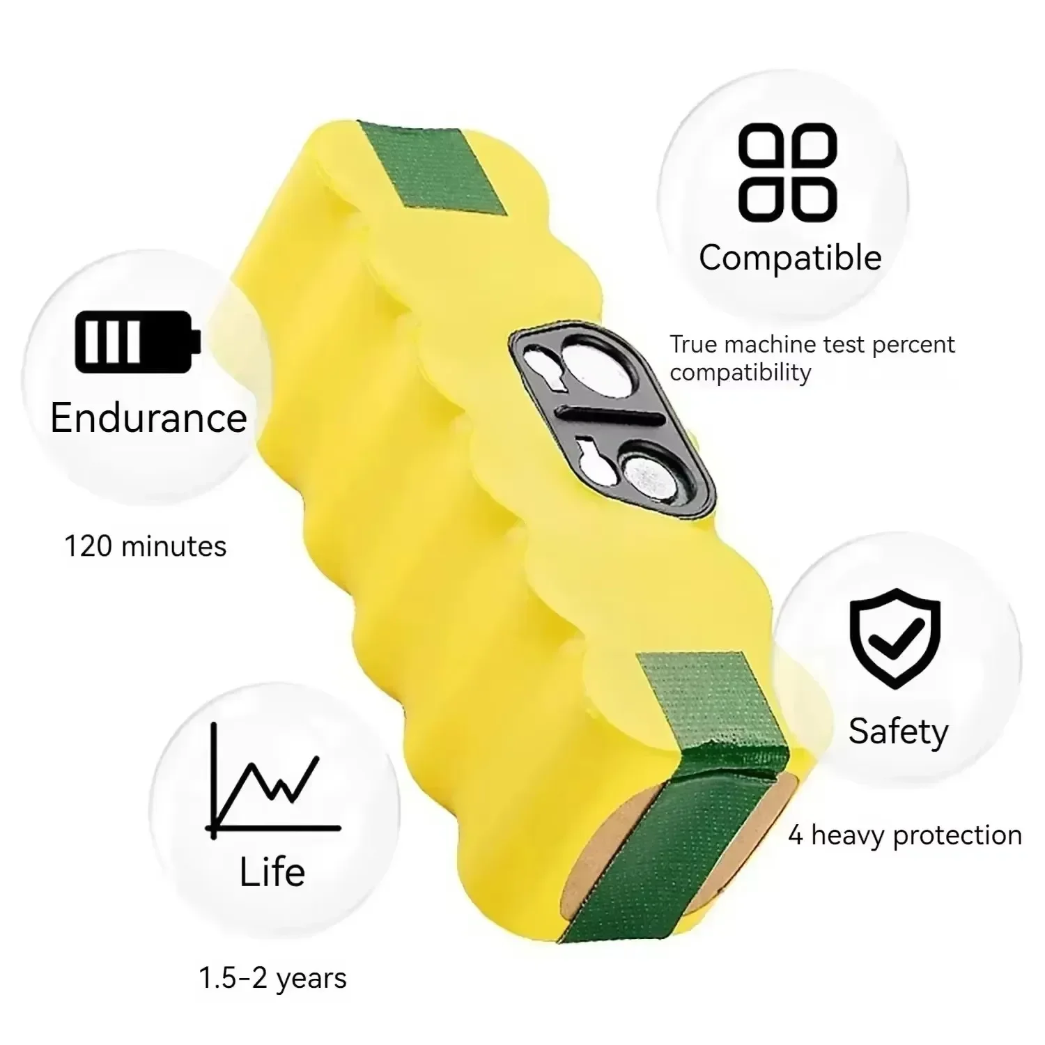 For irobot Roomba Battery Rechargeable Batteries 14.4V 6500mAh 500 550 560 600 650 698 780 876 900 Series Vacuum Cleaner Battery 3