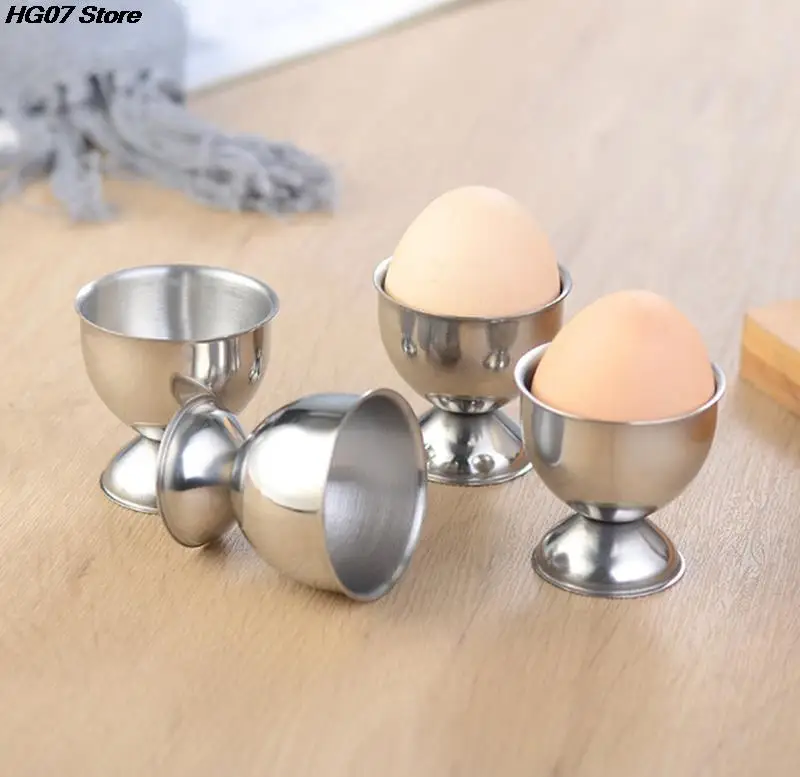 Egg Cup Holder 1Pcs 4.7*4.7*3.5 cm Stainless Steel Boiled Egg Cups Stand Rack Eggs Holder Kitchen Breakfast Cooking Tool Steam Egg Rack