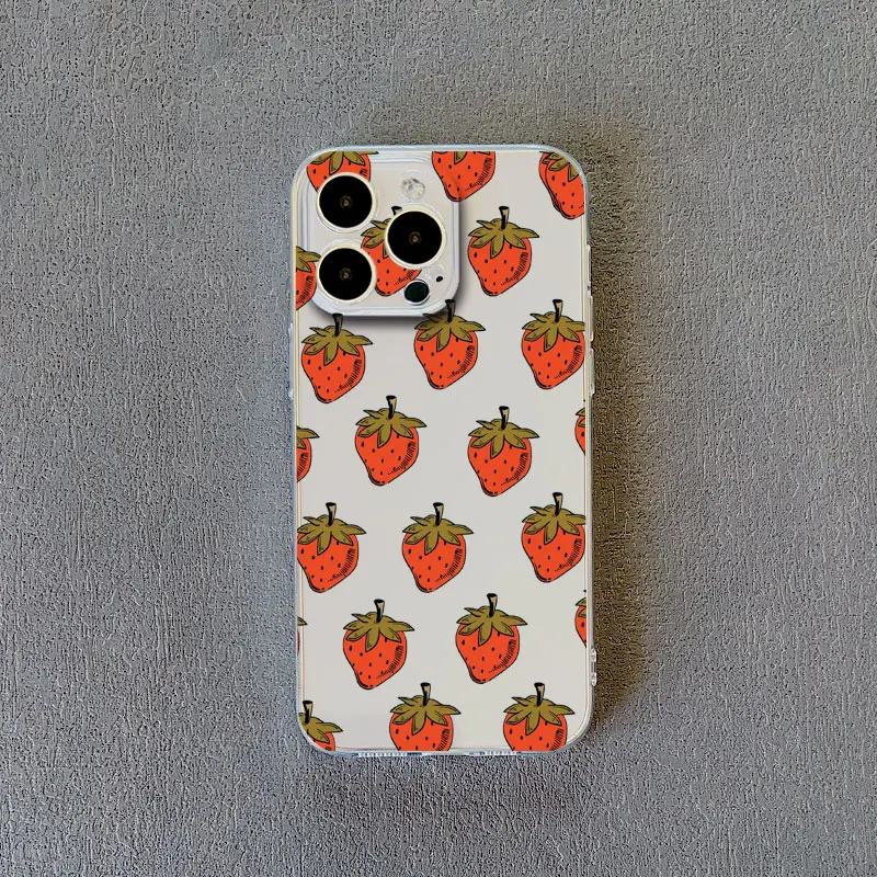 Vibrant Banana Strawberry Transparent Phone Case - Clear Protective Cover