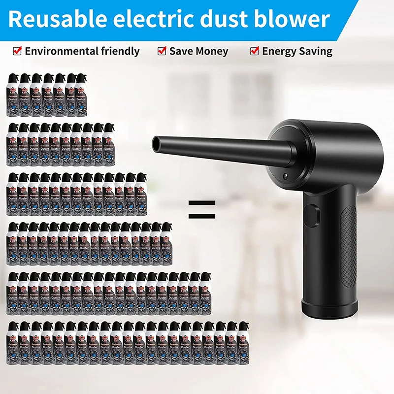 Wireless Air Duster 90000 Rpm Dust Blowing Gun Usb Compressed Air