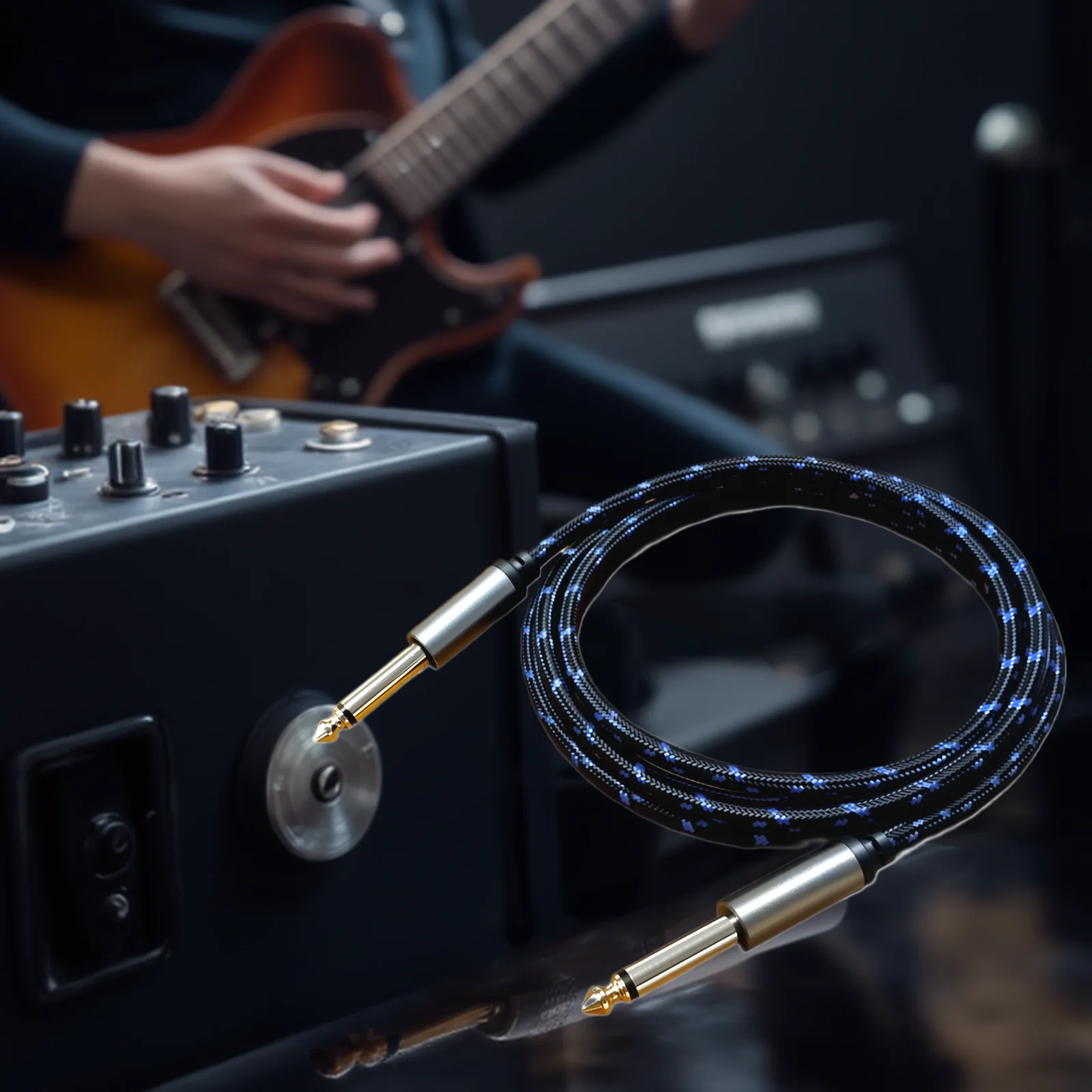 High-Quality Mono TS Jack Audio Cable for Amplifiers, Mixers, and Bass Guitars - Multiple Length Options Available