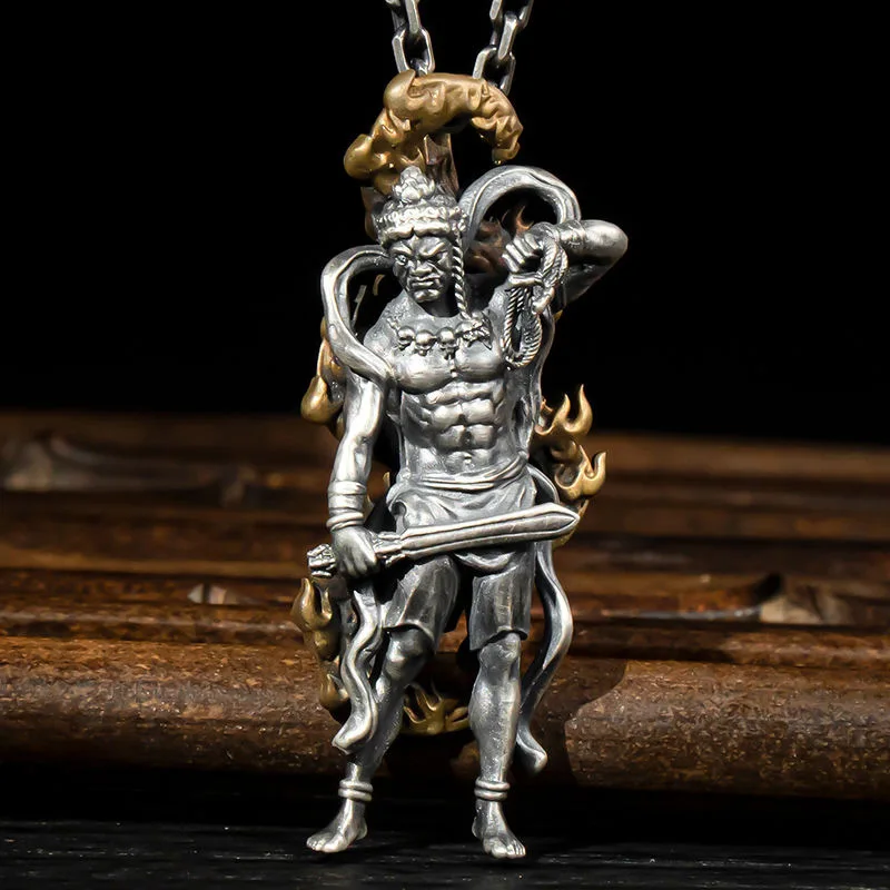 

Domineering Guan Yu Pendant Necklace God of Wealth Amulet Necklace for Men Women's Chain Necklace Party Jewelry Accessories