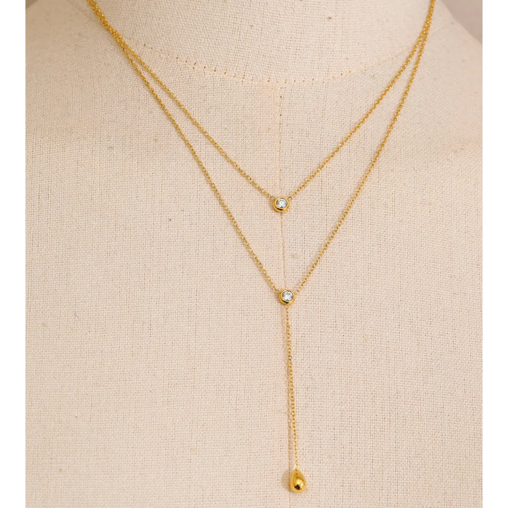 Yhpup Thin Stainless Steel Necklace Women Fashion