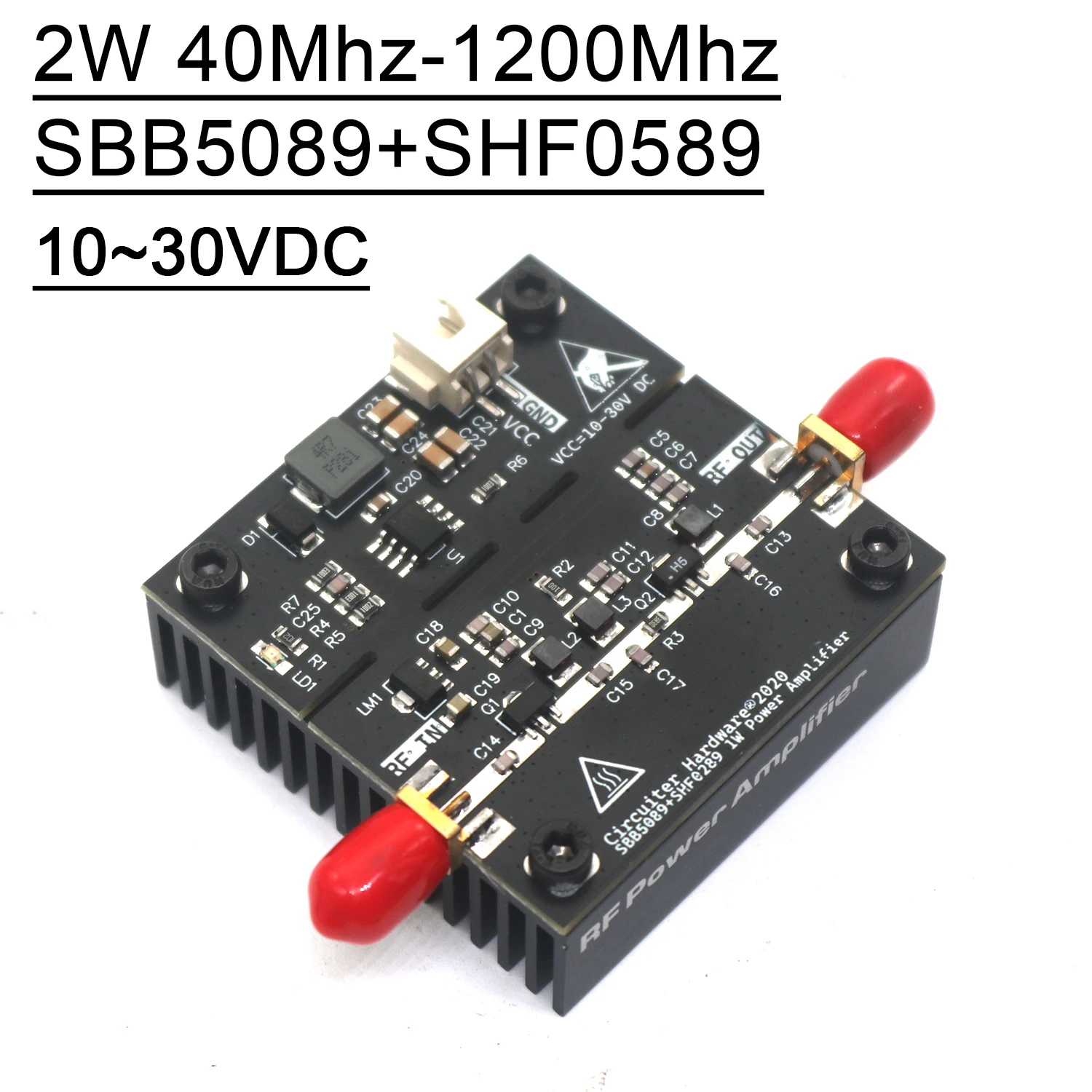 

SBB5089+SHF0589 40~1200M 2W RF POWER Amplifier Transmitter Signal Ham Radio HF VHF UHF Drone Walkie Talkie LORA Helium Miner