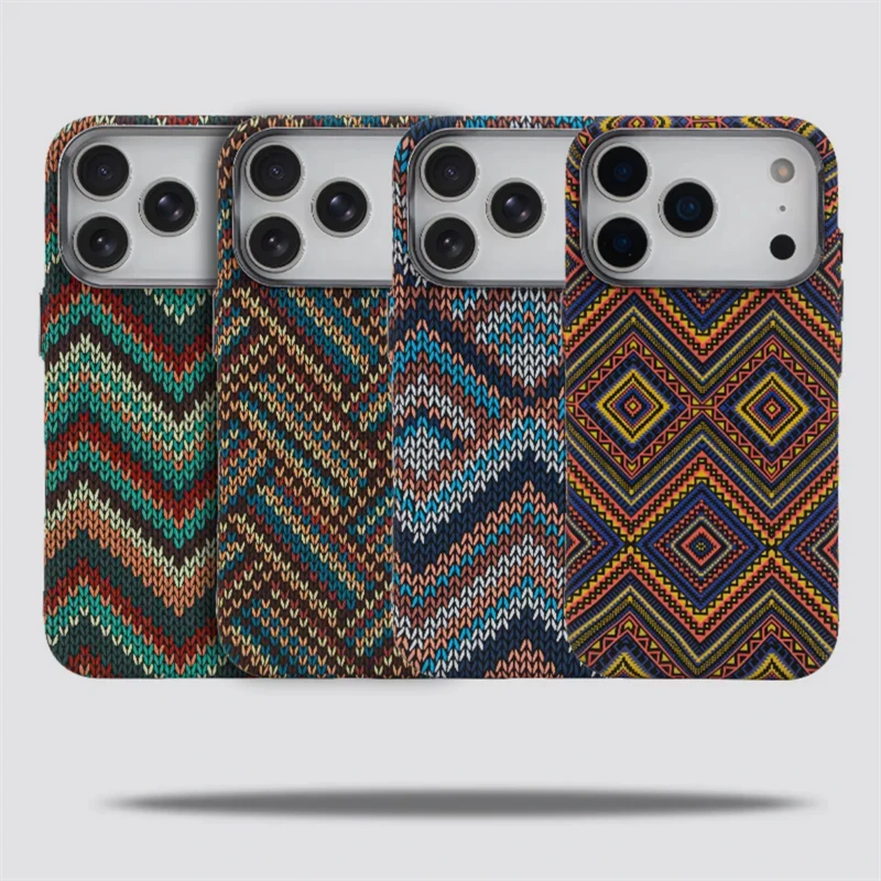 Sleek Carbon Fiber Texture Phone Case with Magsafe & Alloy Lens Cover