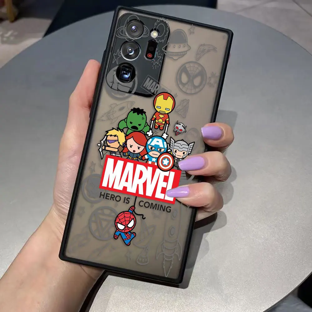 thumbnail image 1 of Caso mate para Samsung Galaxy NOTA 20 10 9 8 A13 A12 A10 A11 7 A04E A04 A03S A02 5G ULTRA Plus caso Marvel vengadores héroes espacio, 1 of 5