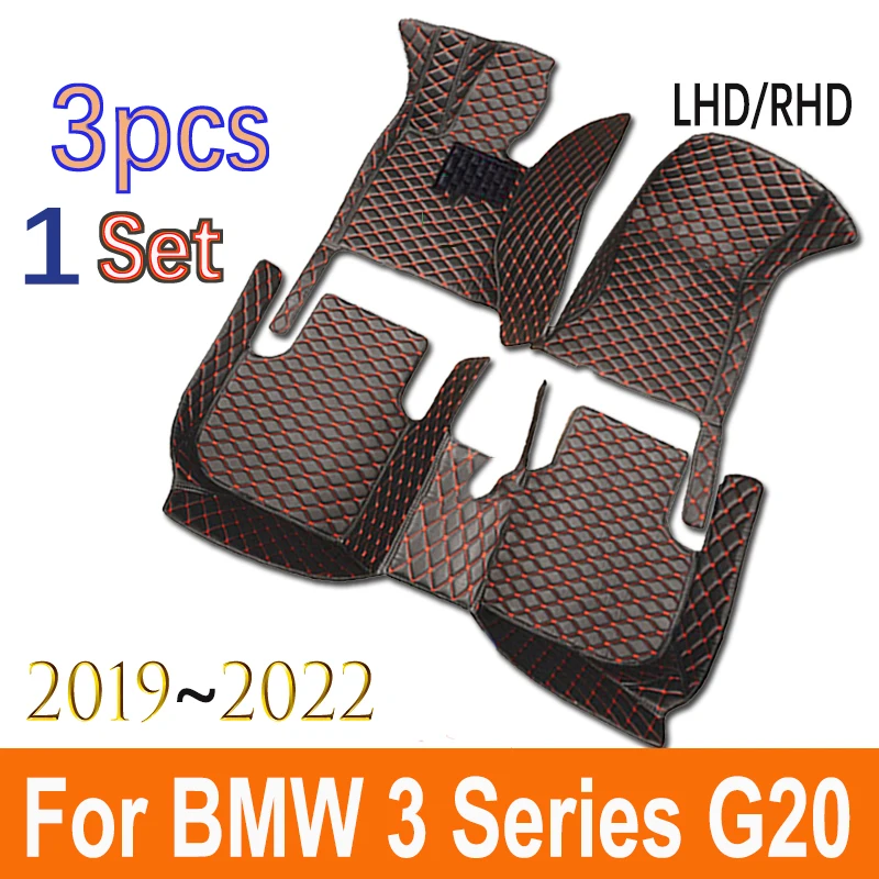 

Car Floor Mats For BMW 3 Series G20 2019~2022 Mat Rugs Protective Pad Luxury Leather Carpets Car Accessories 320 330 318 320i