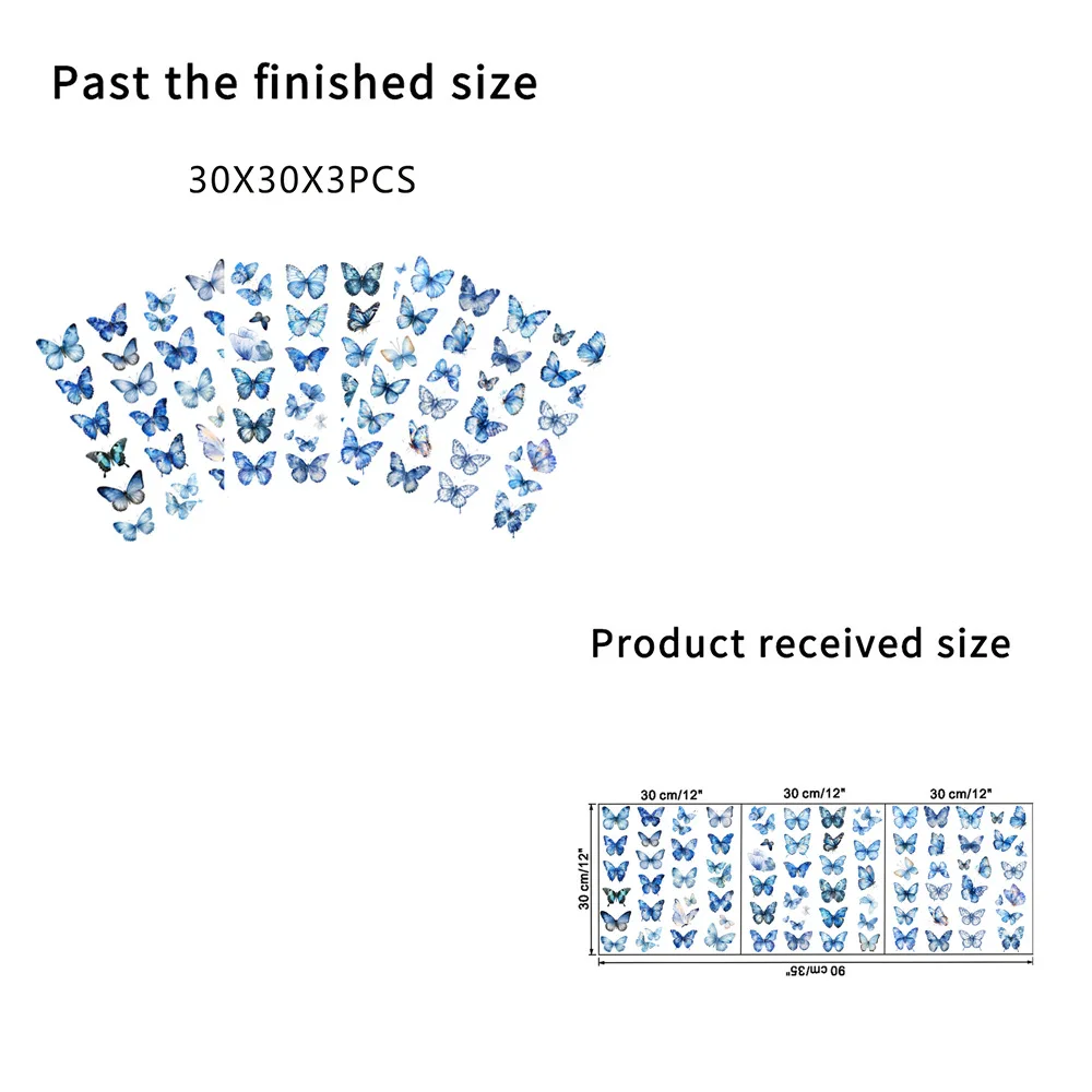 New Multicolor Butterfly Self-Adhesive Wall Stickers - Waterproof 30x30cm 3pcs Set for Living Room Bedroom Home Decor