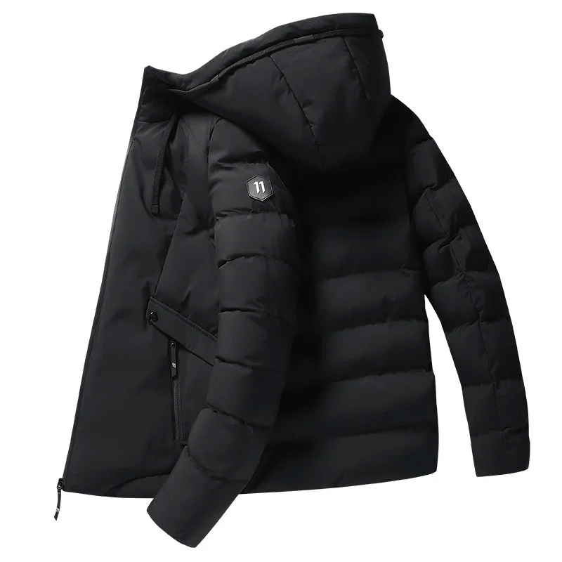 

New Fashion Men's Solid Parkas Jackets Hooded Thick Warm Winter Casual Down Coats