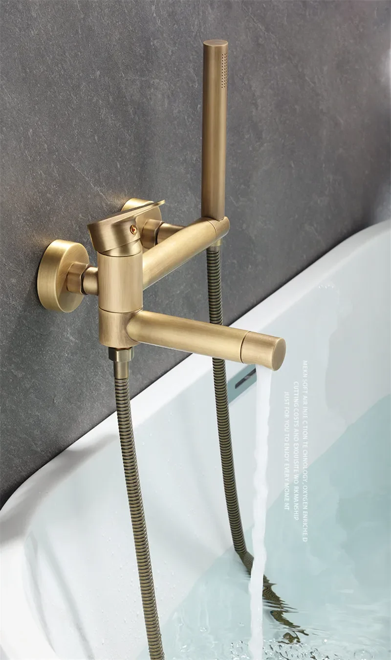 Description Picture 4 of itemBathtub Shower Set Wall Mounted Antique Bronze Rotatable Bathtub ,Bidet Faucet  Bathroom Bath & Mixer Tap Brass