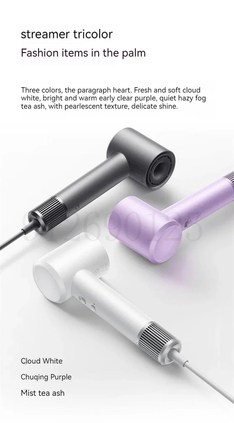 Hair Dryer XIAOMI MIJIA Hair Dryer H501 High Speed Anion Wind Speed 62m/s 1600W 110000 Rpm Professional Hair Care Quick Dry Negative Ion