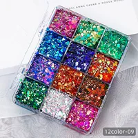 12 Color Eco-friendly PET Mixed Chunky Glitter Gift Box Set For Christmas Decoration Face And Body Glitter Gel 2