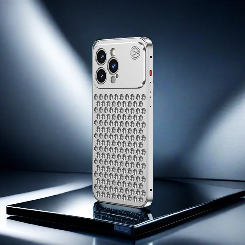 Ultra-thin Aluminum Alloy Heat Dissipation Phone Case - Shock-absorbing Metal Back Cover
