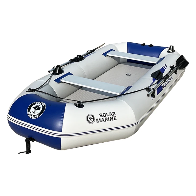 Solar Marine 7.5ft Inflatable Fishing Boat, 3 Person with PVC Boat Pump and Kayak Accessories