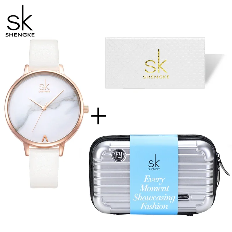 

Shengke Watches Gifts Set for Girlfriend Best Wish of Gifts Clock Top Original Design Ladies Quartz Wristwatcehs Montre Femme