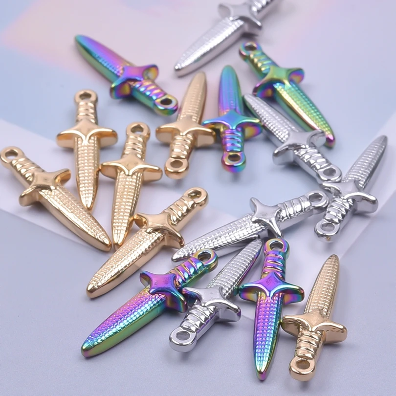 New Mix Weapon Star Dagger Charms For Jewelry Making Supplies Metal Stainless Steel Pendants Fit DIY Women/Men Accessories Bulk