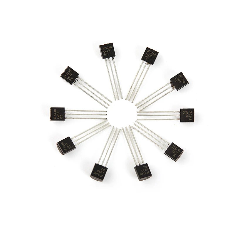 10Pcs Integrated Circuit LM35 LM35DZ TO-92 LM35 Precision Centigrade Temperature Sensor For IC Low Impedance In Stock