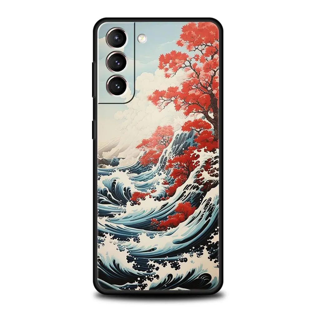 Japanese Landscape Design Soft Silicone Phone Case