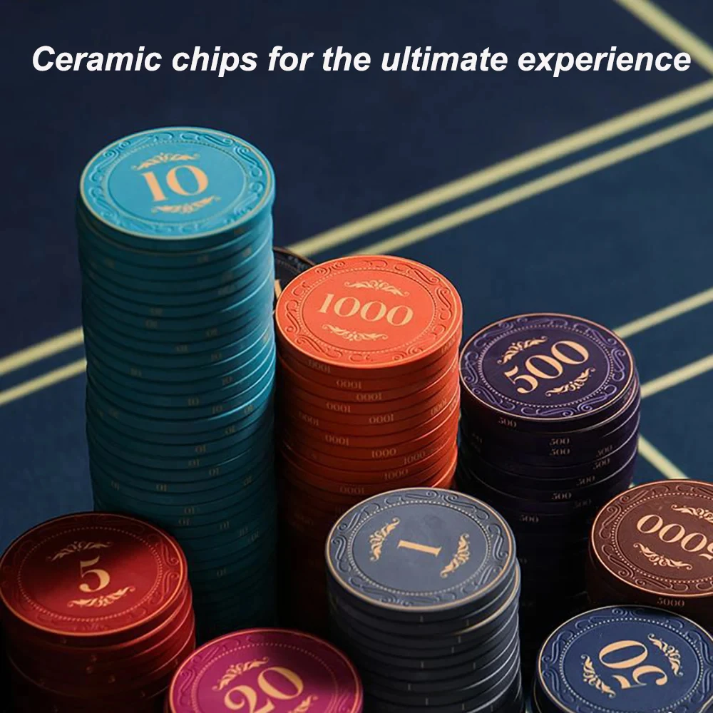 Poker Chips 10PCS Ceramic Texas Hold'em 39MM