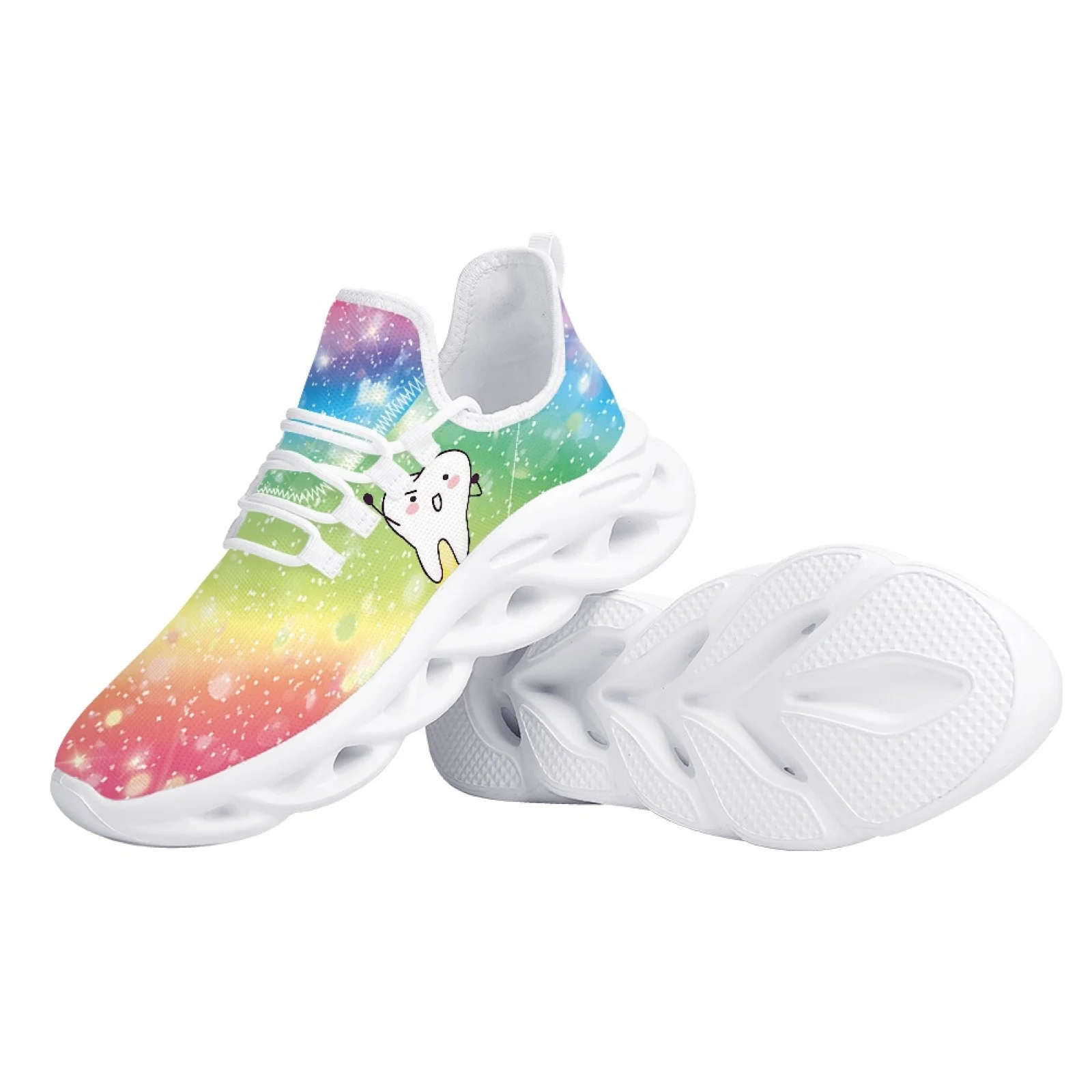 Belidome Rainbow Tooth Dental Womens Running Shoes Casual Athletic Snealers Non Slip Womens Walking  Tennis Shoes Zapatos Mujer