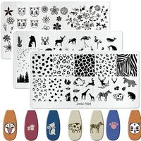 Catoon Cat Nail Stamping Plates Animal Image Flower Leaves Printing Stencil Nail Stamp Templates Nail Art Tool Nails Decoration 1