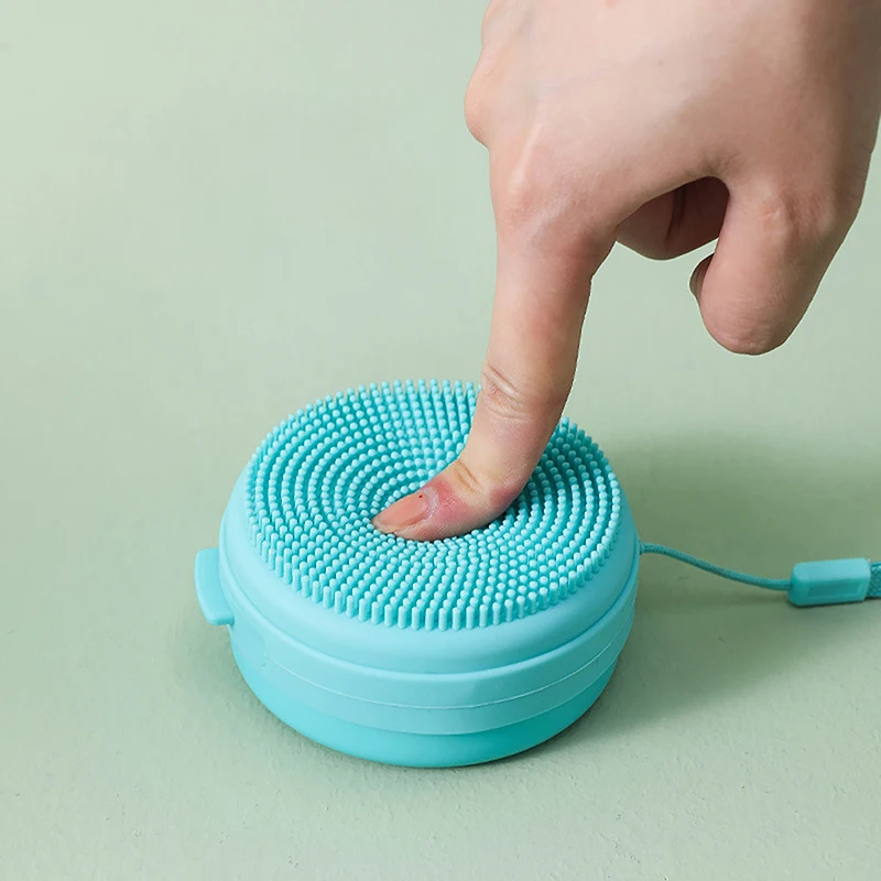 Portable Bathing Brush Hanging Bath Body Scrubber Soap Case Silicone Bathing Brush Massage Bath Brush Hair Tactile Brush 5