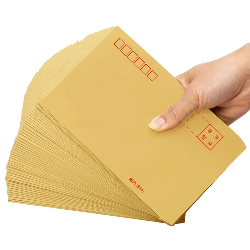 

100 шт., конверты, крафт-бумага, желтые конверты, стандартные конверты для почтовых отделений, оптовые конверты, Заказные письма