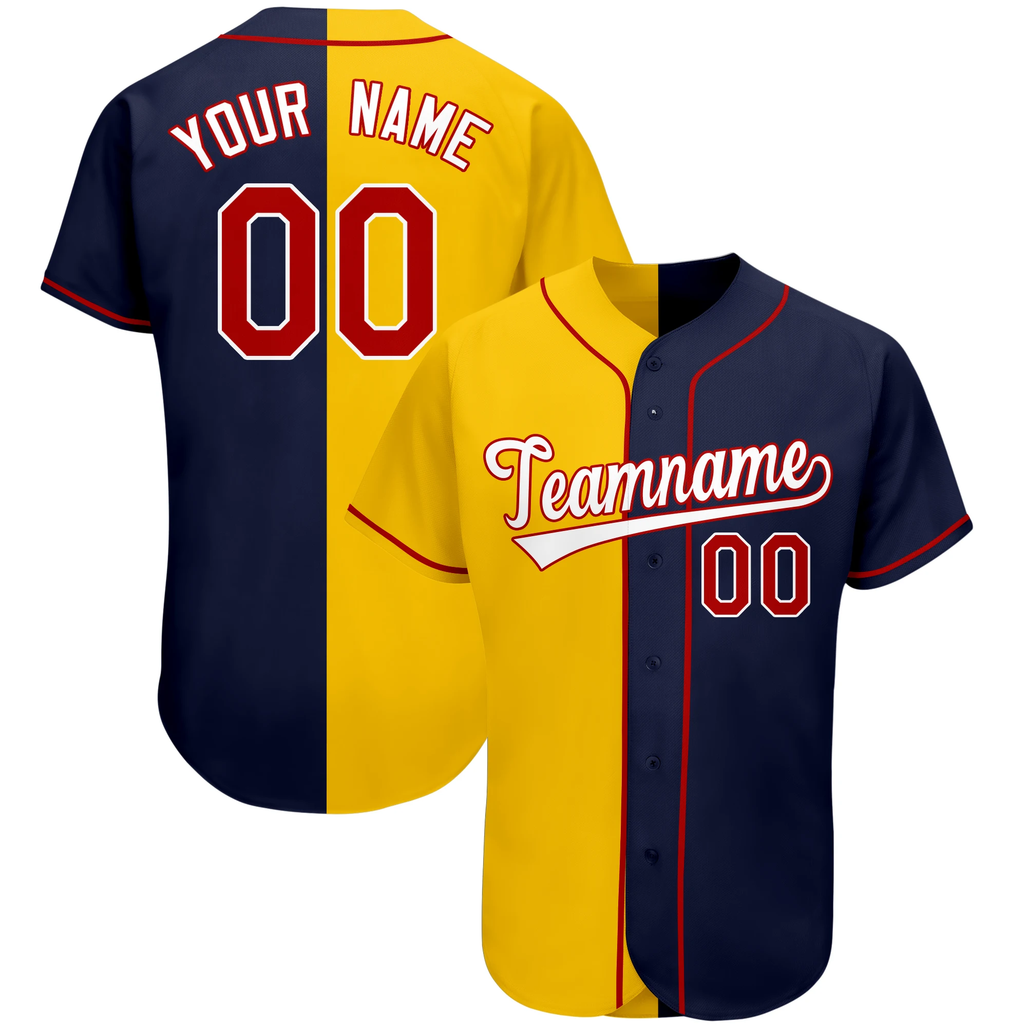 Jersey Baseball Shirt Print Letters Team Names&Number Softball Training Uniform Personalized Color Contrast Men/Kids
