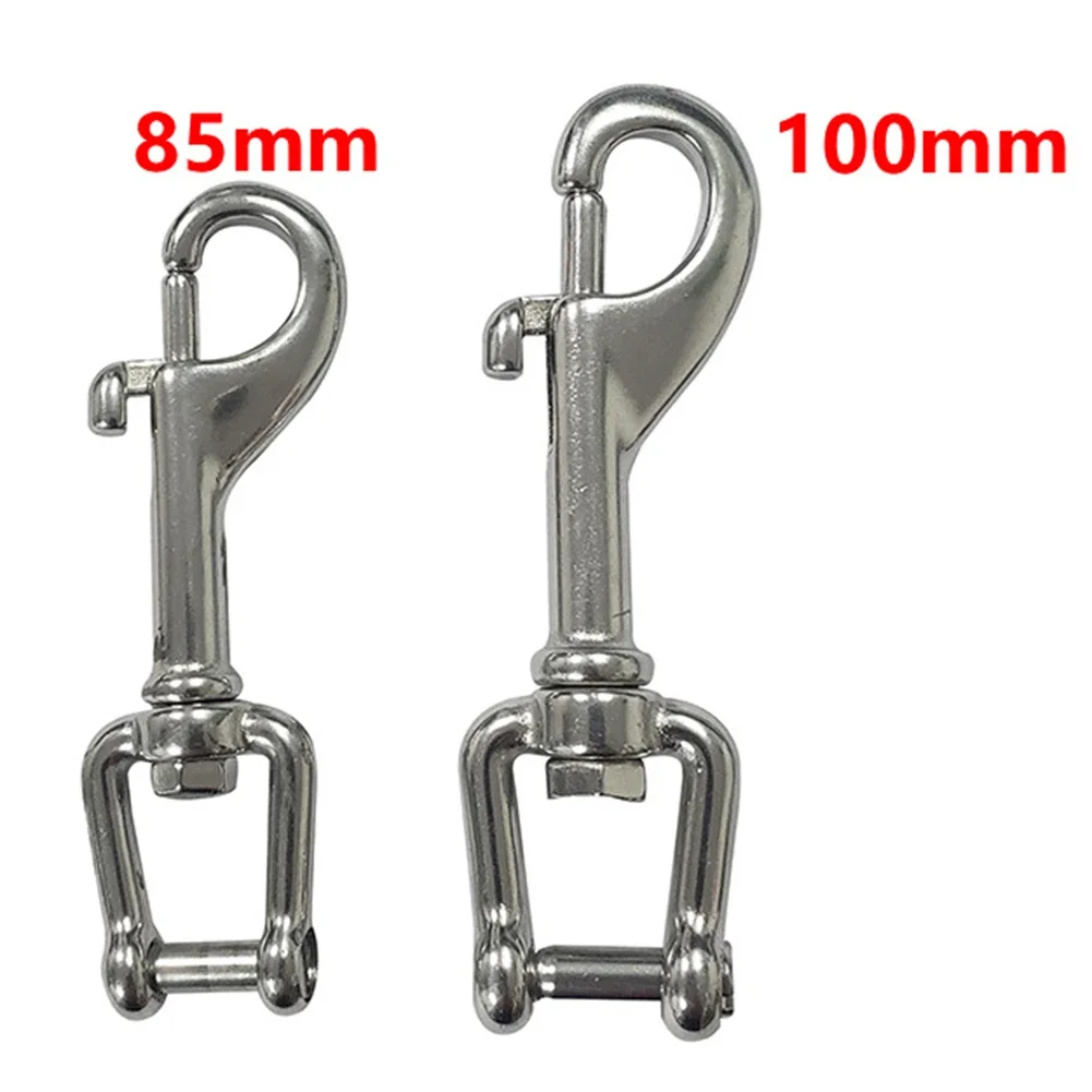Marine 316 Stainless Steel Swivel Shackle Eye Bolt Snap Hook Scuba Diving Clip Swivel Snap Hook Metal Heavy Duty 6