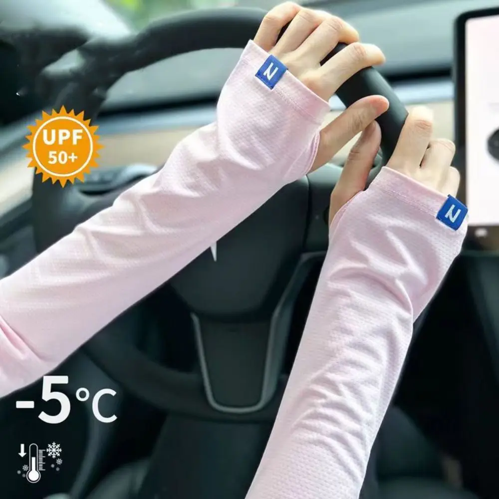 

Anti-UV Ice Silk Sleeves Cooling Sleeves Sun Protection Cover Thin Long Gloves Ultraviolet Proof Arm Covers Sunscreen Sleeves