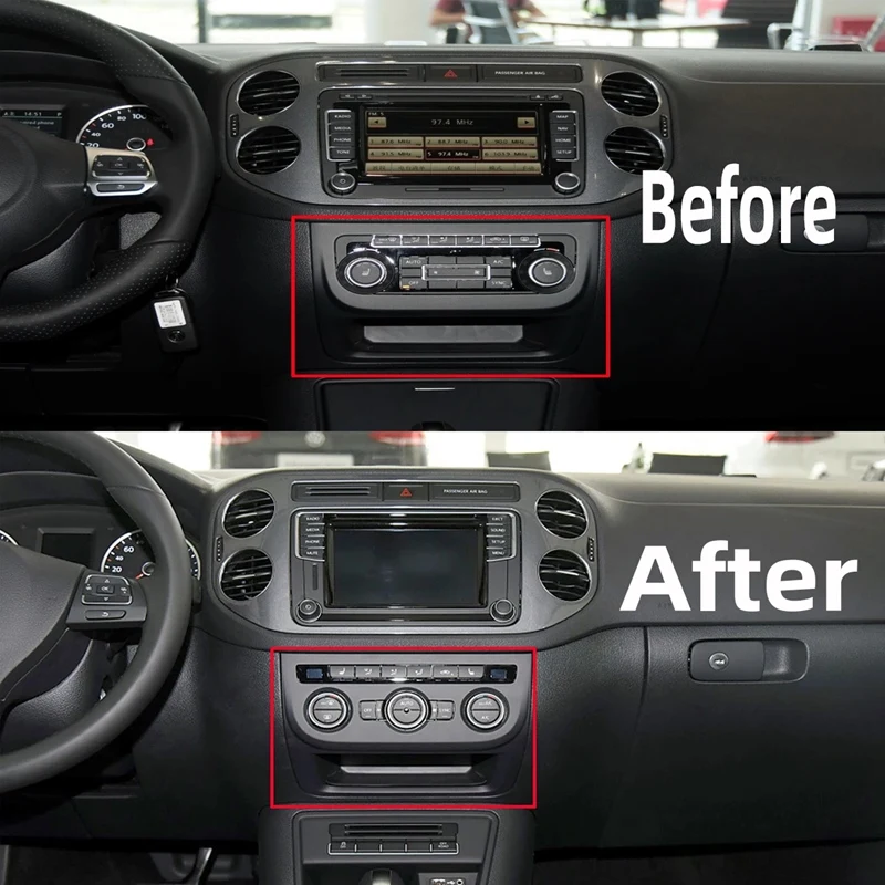 Car Front Air Conditioning Dash Trim Control Cover Bezel Panel Upgrade For Tiguan 2011- 5ND820039 5M0819422B