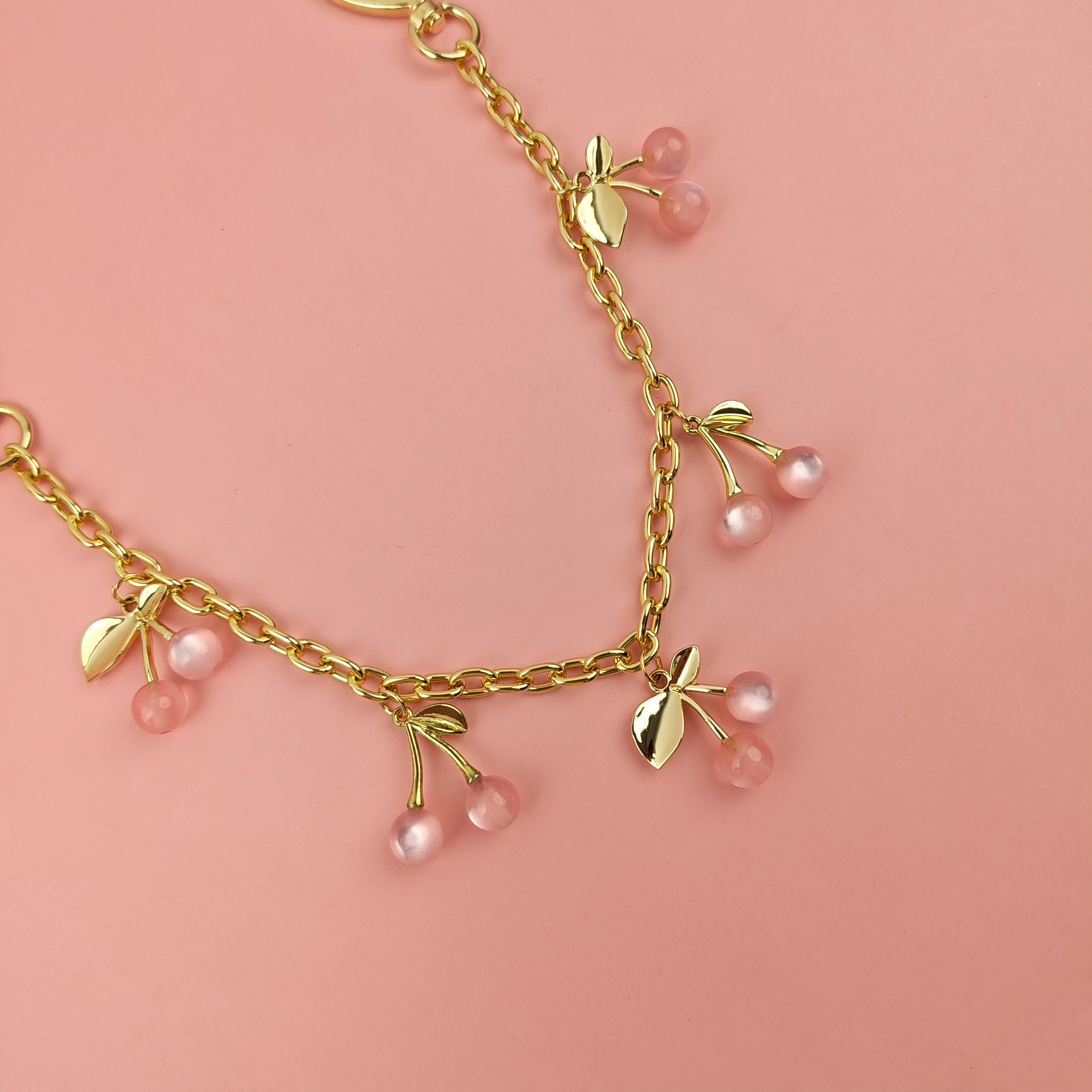 Pink Cherry Bag Charm Strawberry Pendants For Bags Fashionable Women\'s Keychain Accessories Gift_voghion.com
