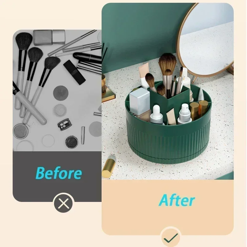 360° Rotating makeup Storage Box Desktop Makeup Organizer Cosmetic Brush Holder Lipstick Eyebrow Pencil Holder Jewelry Container 6