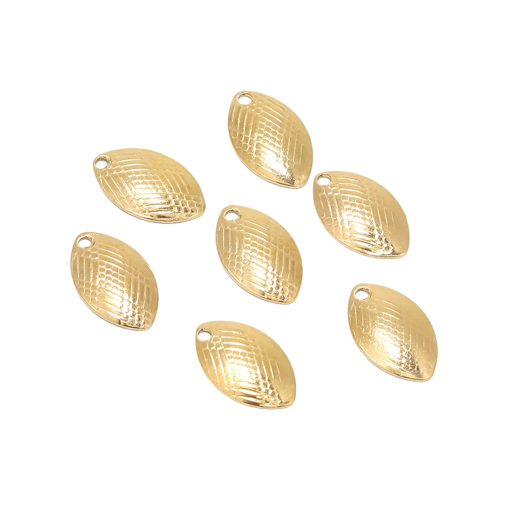 20 pièces en acier inoxydable courbé ovale pétale pendentif charmes pour bricolage bijoux accessoires collier fabrication ornements Bracelet fournitures