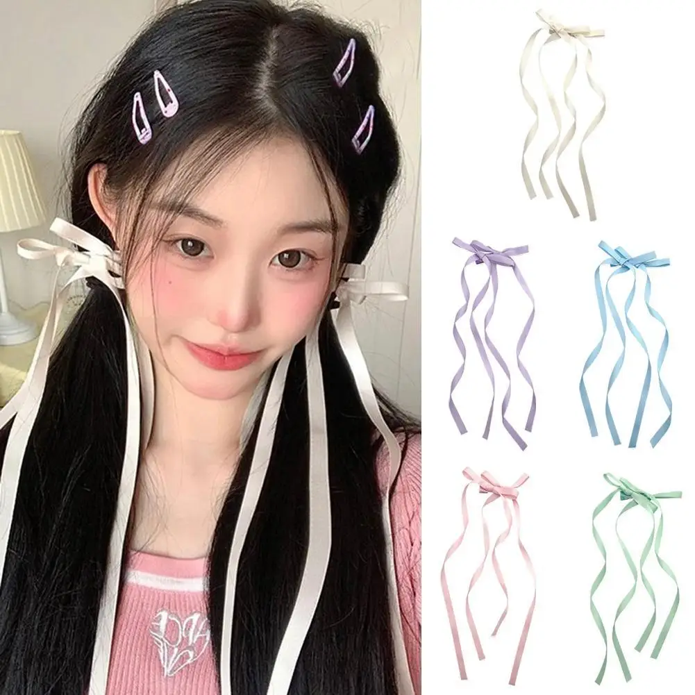 

Ribbon Long Bow Hair Claw Side Clips for Women Girls Kids Child Hairpin Gift Party Hair Accessories Headwear Ornament