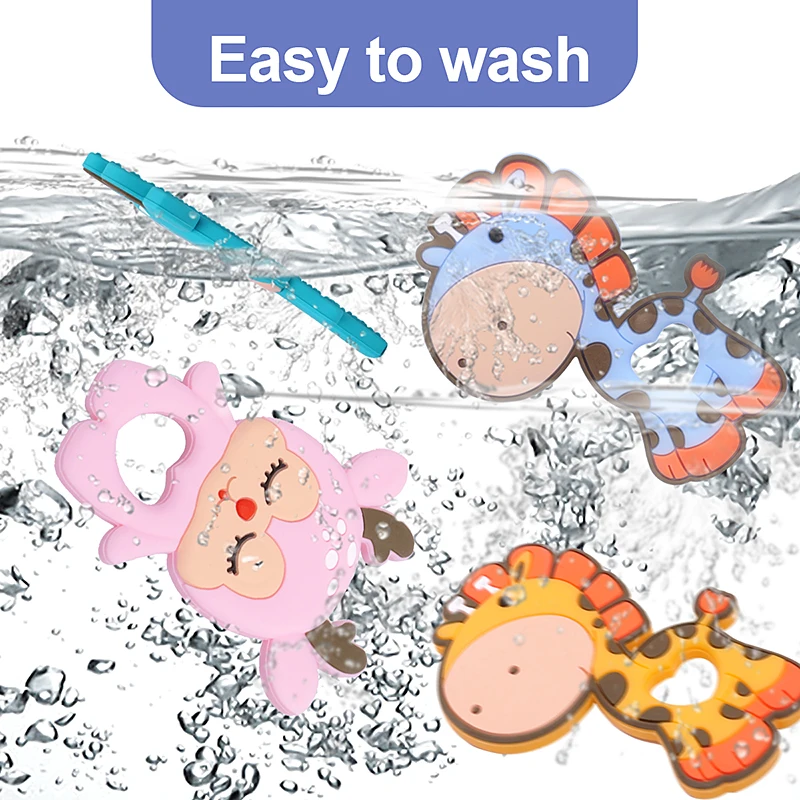 1PC Cartoon Animal Baby Silicone Teether Elephant Owl Giraffe Baby Teething Toy Accessories For Pacifier Chains BPA Free