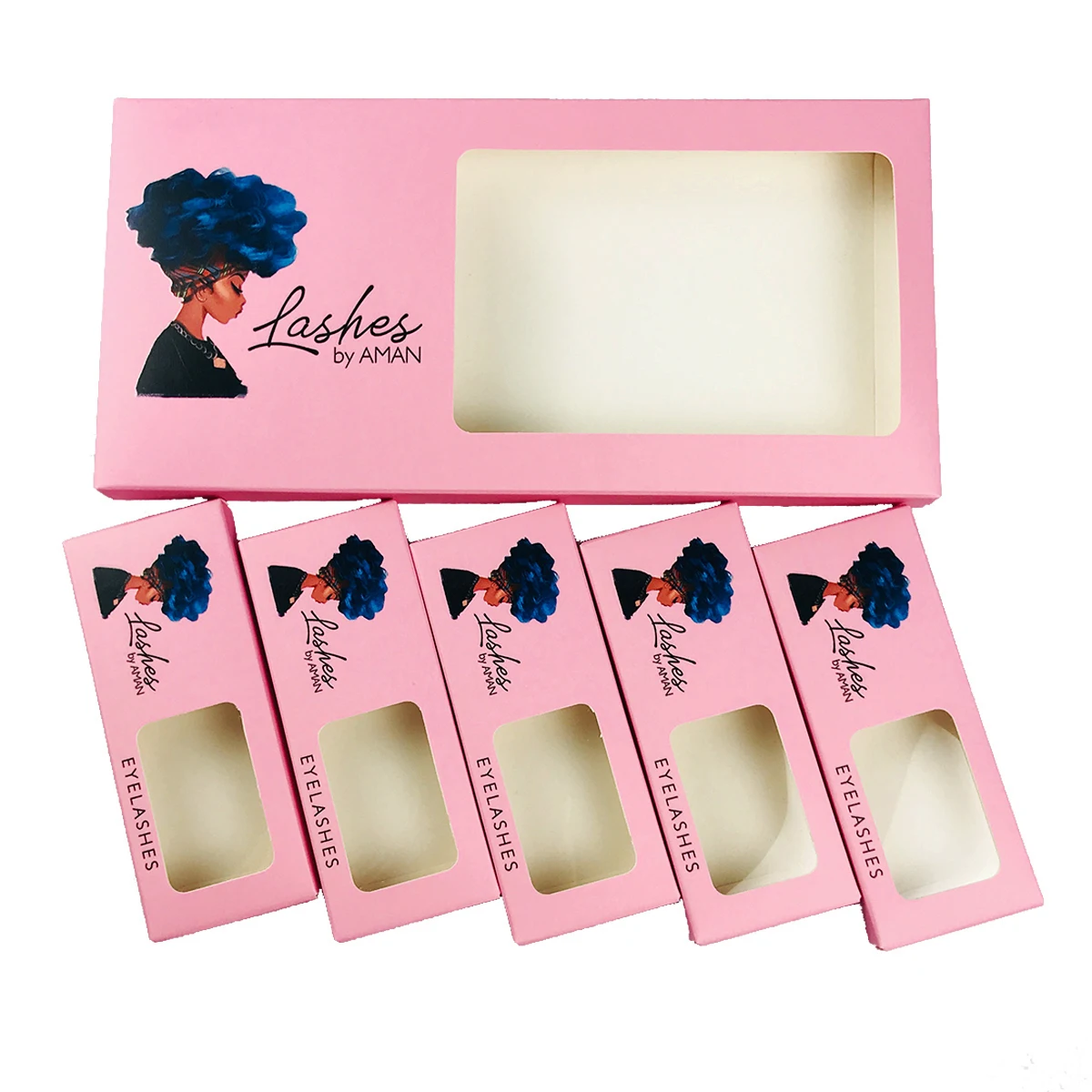 Foxyfox Wholesale Paper Eyelash Package Box Mink Lash Boxes Packaging Sets Custom Brand Logo 10mm-25mm Mink Eye-lashes Case Bulk 6