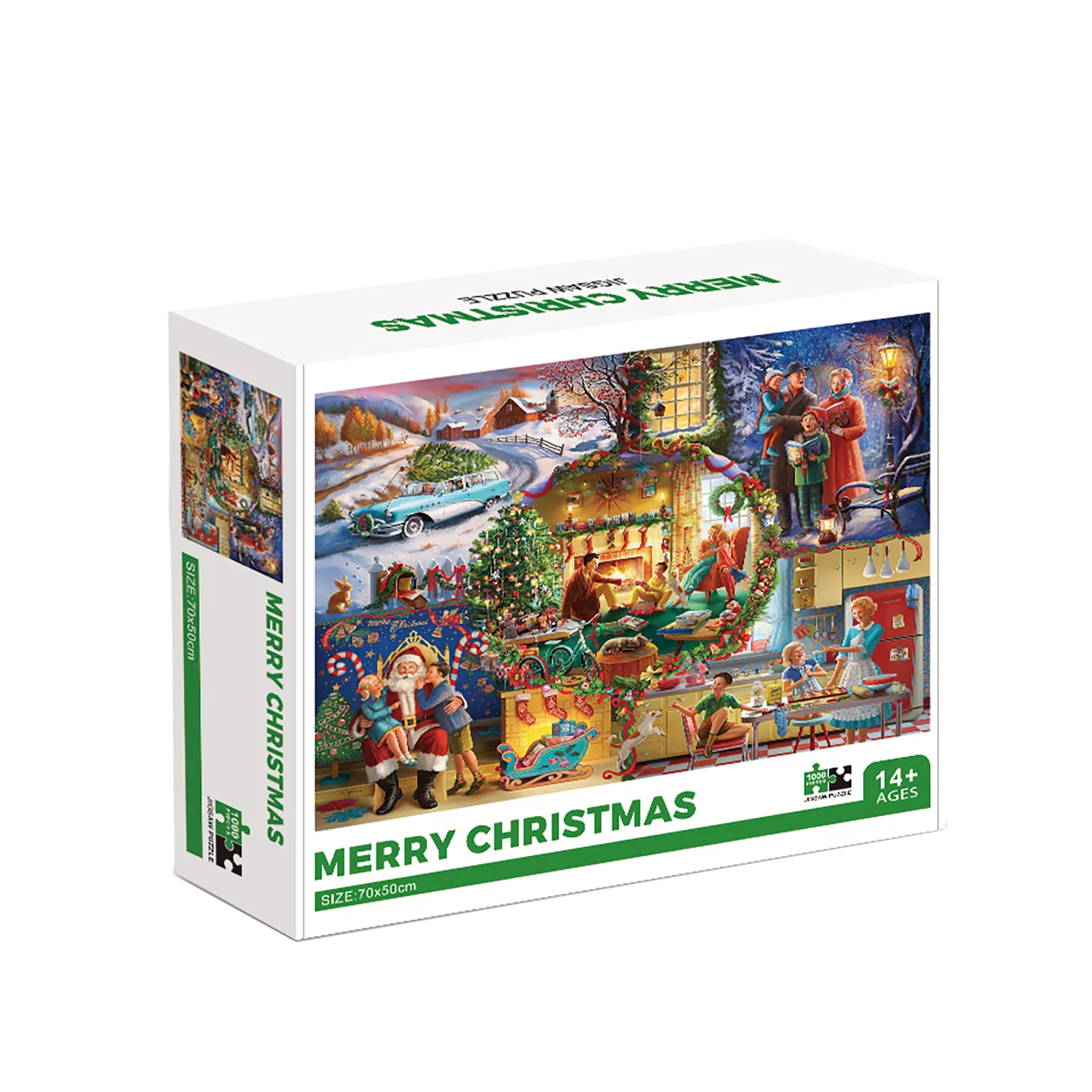 1000 Pieces Jigsaw Puzzles Merry Christmas Adults Jigsaw Puzzle 70cmX50cm(27.5inchX19.7inch) Large Puzzle Toys Gift 6