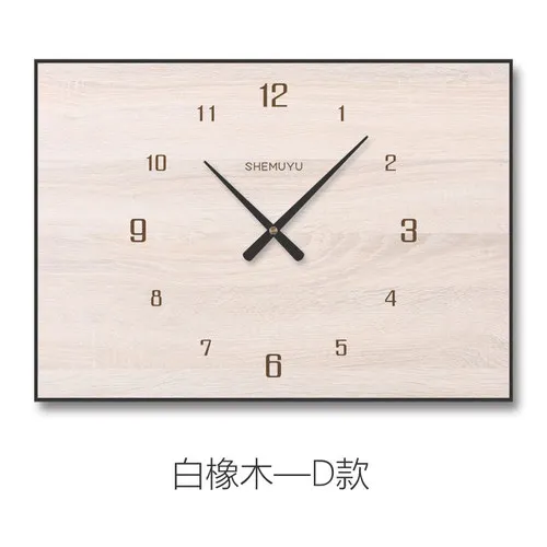 Slidable Electric Meter Box Metal Wall Clock Wood Painting Clocks A  