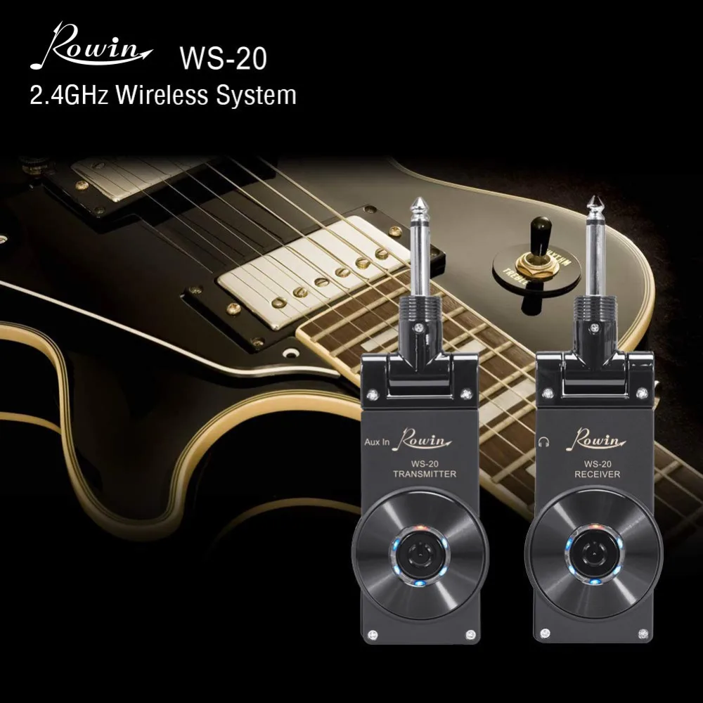 Rowin WS-20 Wireless Guitar System Transmitte Receber Transmissor Digital  Para Guitarra Elétrica Baixo Violino Conectar Amplificador 100ft -  AliExpress