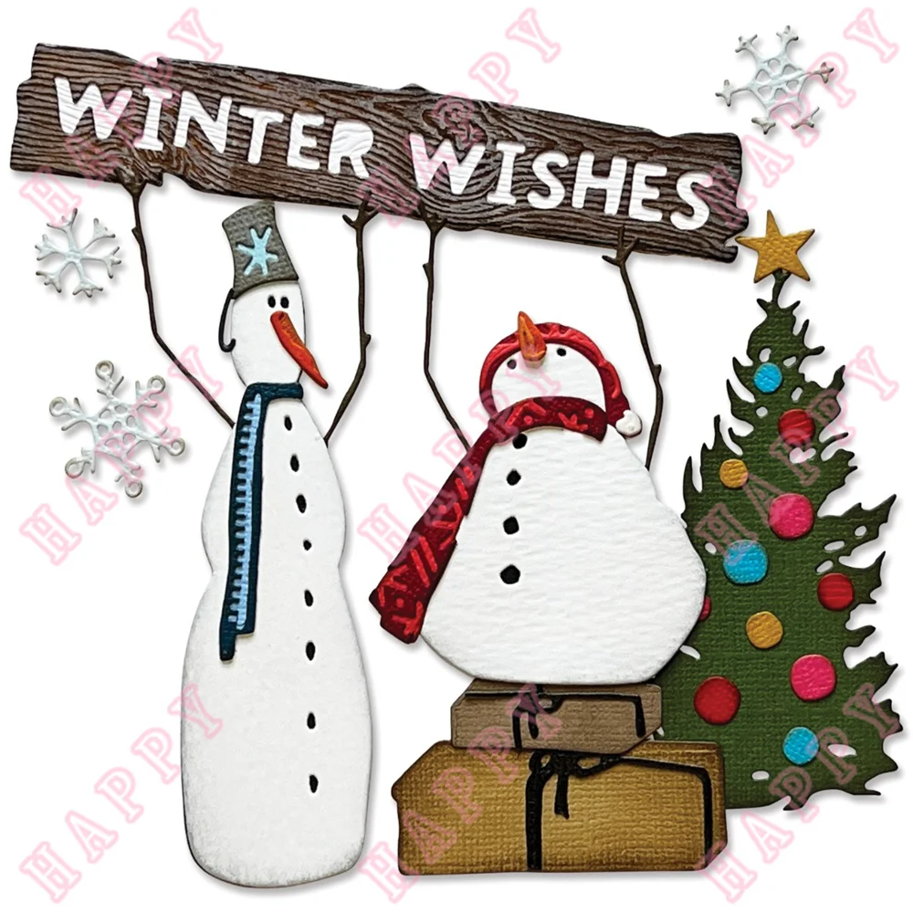Christmas Reindeer Snowman Santa Claus New Metal Cutting Dies Stamps Stencil For Scrapbook Decoration Template DIY Card Stickers Scrapbooking Supplies Embossing Stamps Metal Cutting Die