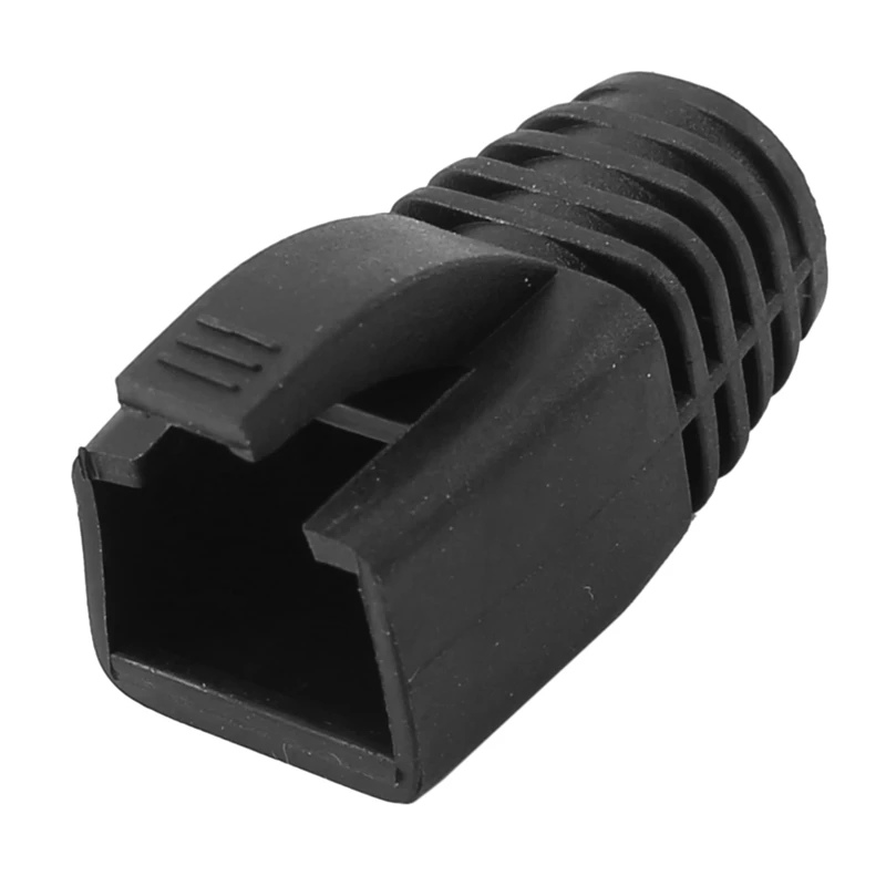 CAT7 네트 케이블용 블랙 헤드 재킷, RJ45 부츠, 방진 보호, 내경 7mm, 100 개